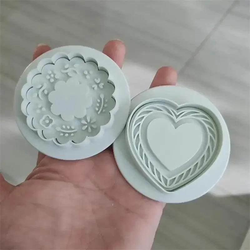 New Jam Sandwich Flowers Cookie Cutter 3D Christmas Biscuit Mould Pressable Fondant Stamp Cake