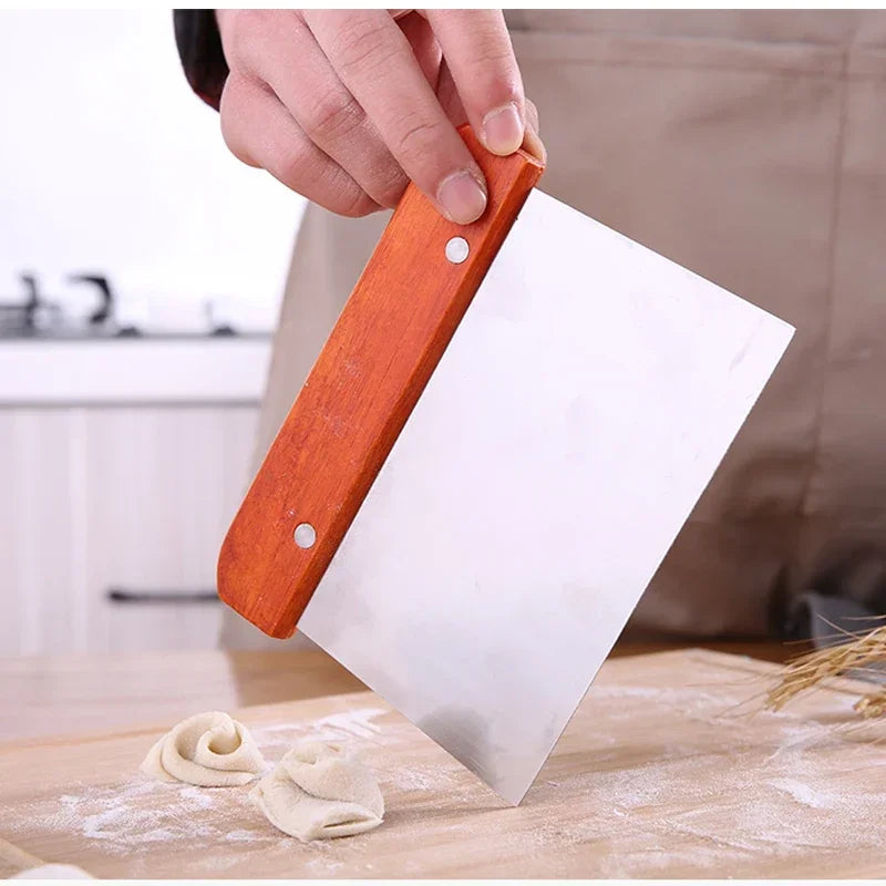 Stainless Steel Pasty Cutters Noodle Knife Cake Scraper with Scale Baking Dough Scraper