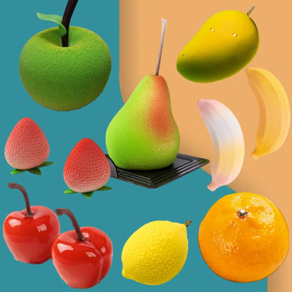 SHENHONG Fruits Mousse Cake Molds Orange Apple Pear Mango Strawberry Durian Silicone Cake Moulds