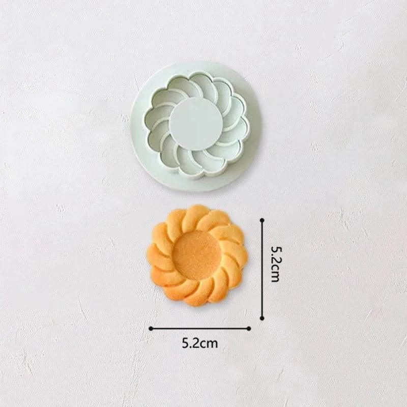 New Jam Sandwich Flowers Cookie Cutter 3D Christmas Biscuit Mould Pressable Fondant Stamp Cake