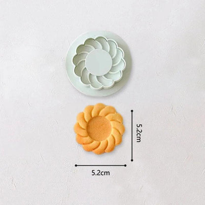 New Jam Sandwich Flowers Cookie Cutter 3D Christmas Biscuit Mould Pressable Fondant Stamp Cake