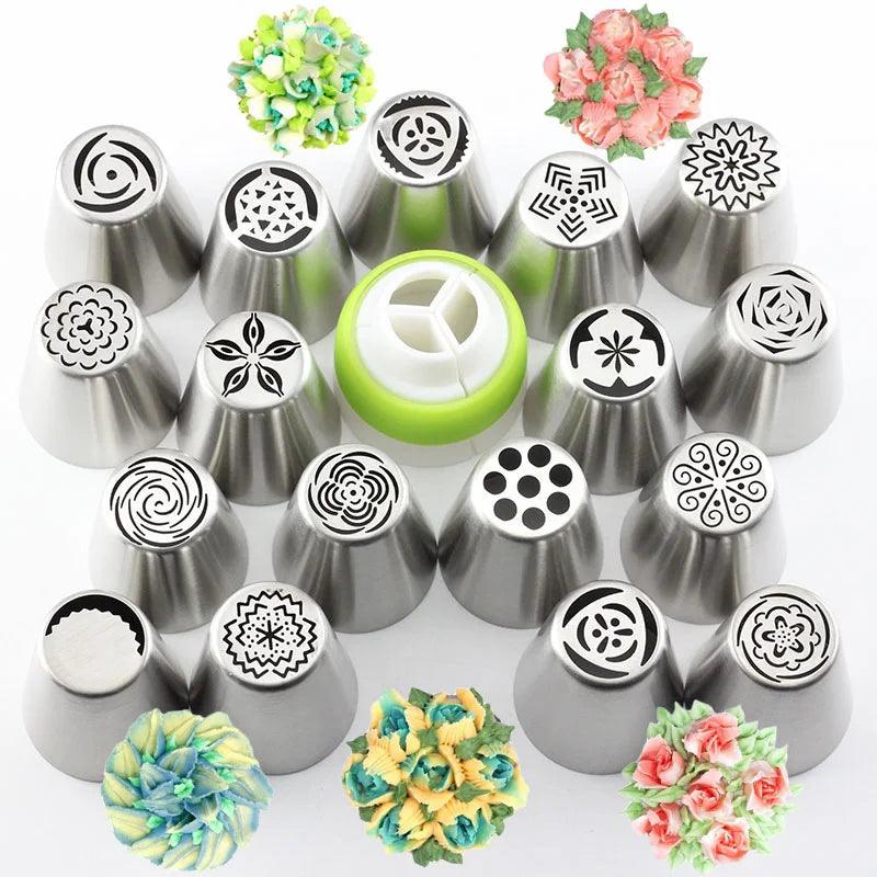 5/8/13Pcs Russian Cupcake Stainless Steel Tulip Rose Flower Icing Piping Pastry Tips Cake