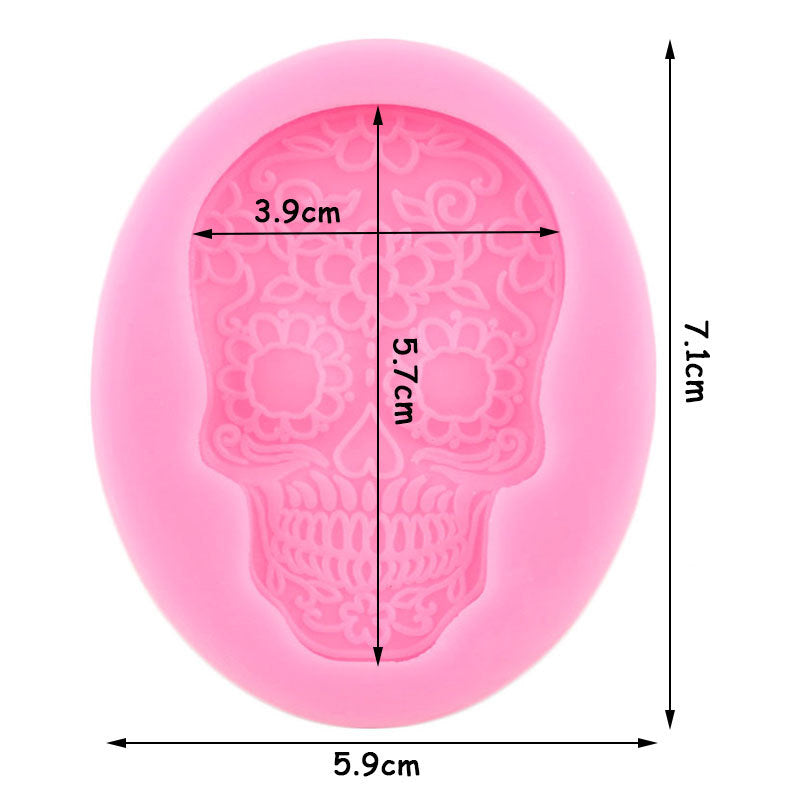 Halloween Cake Decoration Tool Skull Head Chocolate Silicone Mold DIY Baking Fondant Mold