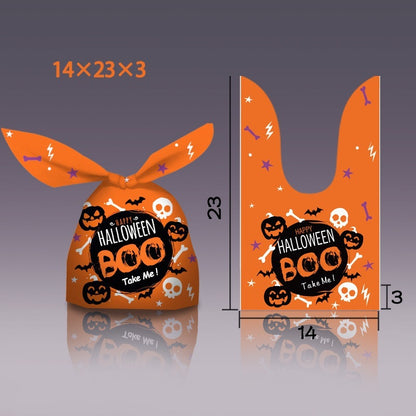 50 Pcs Halloween Packaging Bag Rabbit Ears Pumpkin Gift Bag