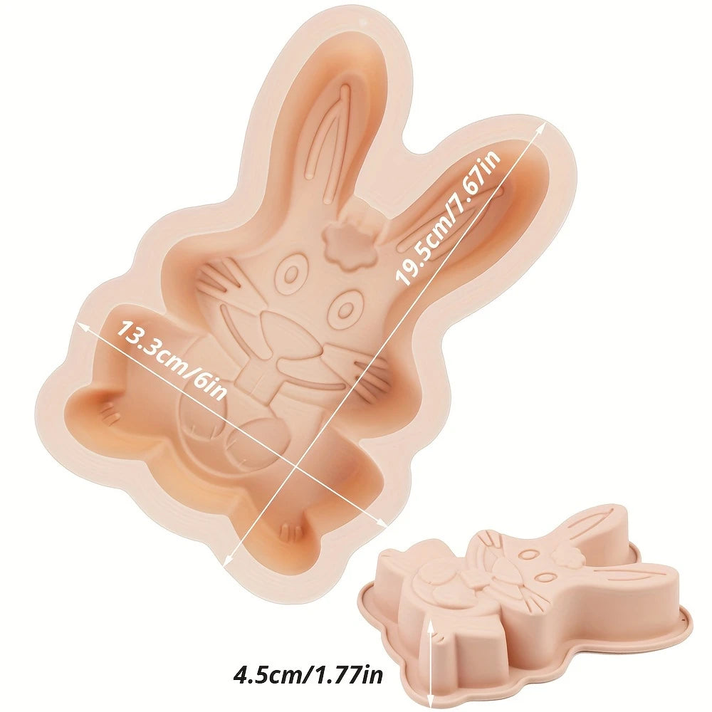 Silicone Easter Cake Mold with Single Hole for Colorful Eggs, Bunny & Dinosaur