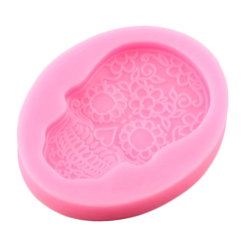 Halloween Cake Decoration Tool Skull Head Chocolate Silicone Mold DIY Baking Fondant Mold