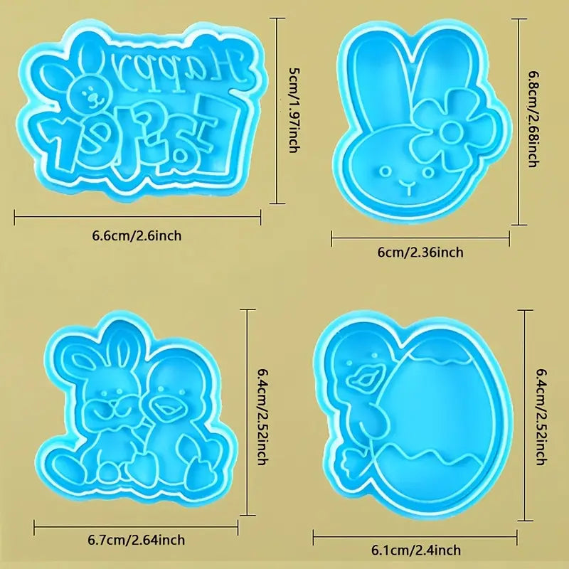 3D Stereoscopic Baking Cookie Press Mold | 4 pcs pack