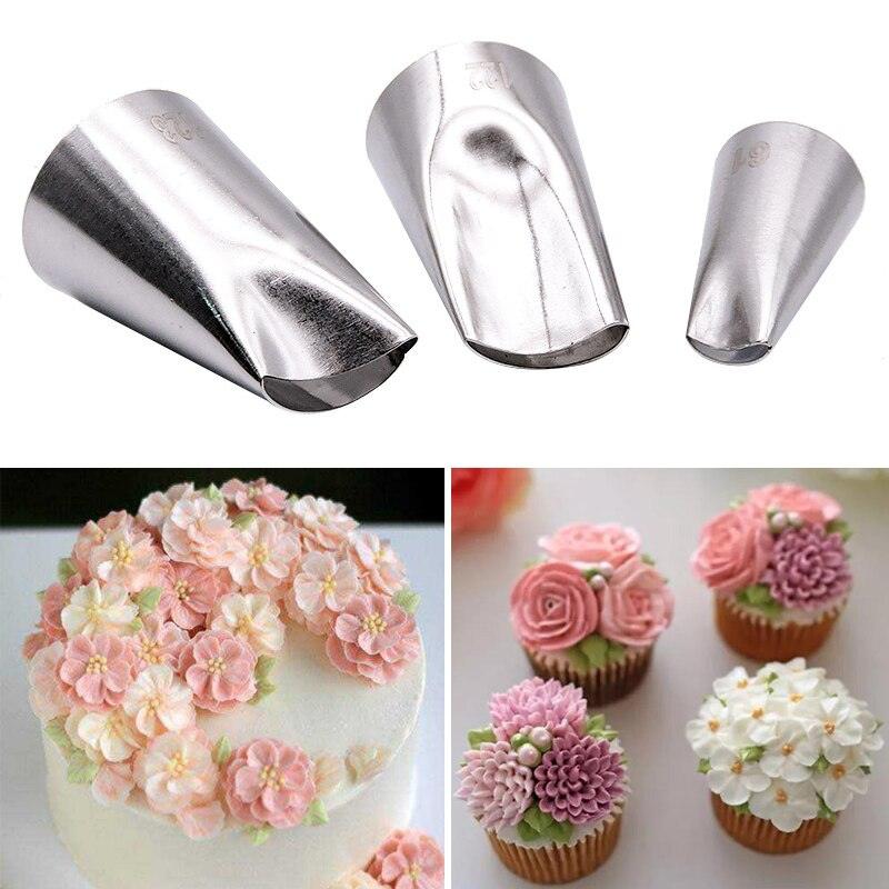 1-3pcs Flower Petal Icing Piping Nozzles Cupcake Cake Decorating Tips Peony Chrysanthemum