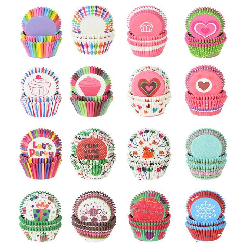 100Pcs Paper Muffin Cup Box Cupcake Liner DIY Birthday Wedding Christmas Home Party Baking Dessert