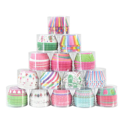 100Pcs Paper Muffin Cup Box Cupcake Liner DIY Birthday Wedding Christmas Home Party Baking Dessert