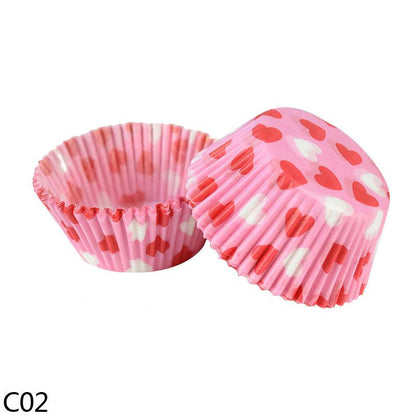 100Pcs Paper Muffin Cup Box Cupcake Liner DIY Birthday Wedding Christmas Home Party Baking Dessert