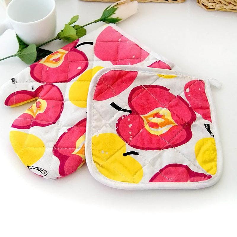 2 PCS  Kitchen Baking Cook Insulated Padded Oven Gloves Mitt Heat Insulation Pad Cotton Non-slip - BAKEWARE : NEW ZEALAND