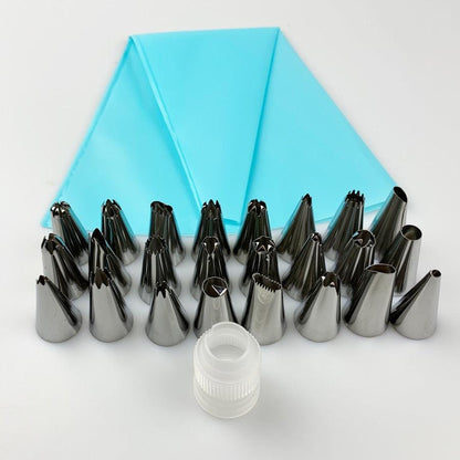 26 PCS/Set  Silicone Pastry Bag Tips Kitchen DIY Icing Piping Cream Reusable Pastry Bags +24