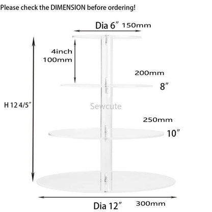 3 4 5 6 7 Tier Cake Holder Round Acrylic Cupcake Cake Stand Assemble