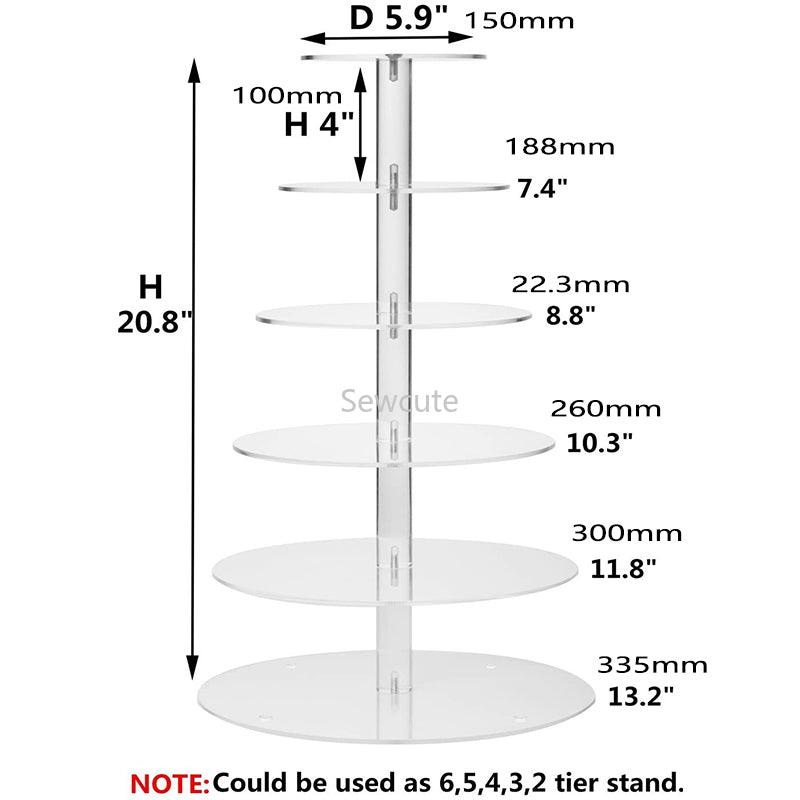 3 4 5 6 7 Tier Cake Holder Round Acrylic Cupcake Cake Stand Assemble