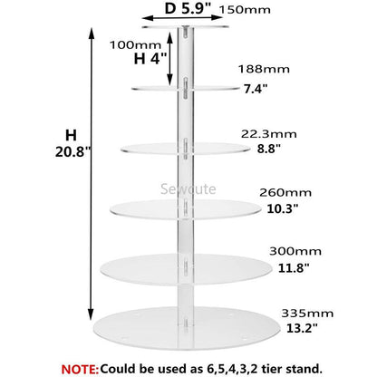 3 4 5 6 7 Tier Cake Holder Round Acrylic Cupcake Cake Stand Assemble