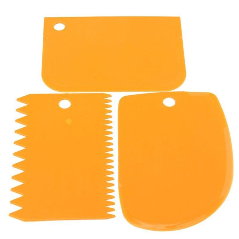 3Pcs/Set Plastic Cake Scraper Set Multifunction Blade Fondant Cake Decoration Tool Pastry Cream - BAKEWARE : NEW ZEALAND