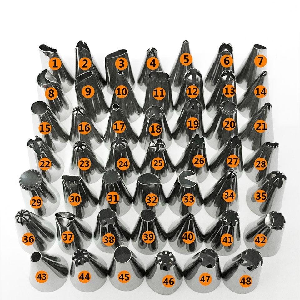 48Pcs Complete Cake Decorating Nozzle Sets Cream Pastry Icing Piping Tool Fondant Confectionery - BAKEWARE : NEW ZEALAND