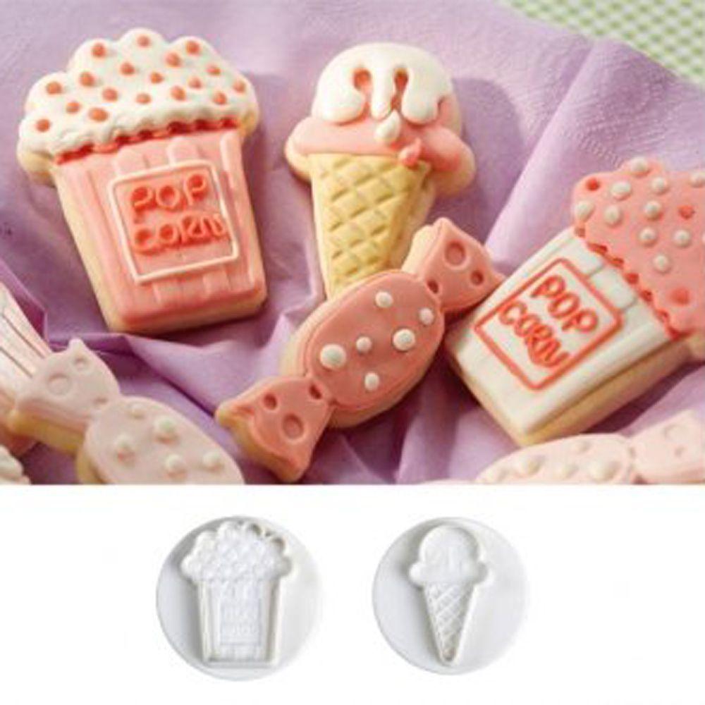 4Pcs/set candy makeup mirror Shape Fondant cutter plastic cake/cookie/buscuit cutter plunger mold - BAKEWARE : NEW ZEALAND