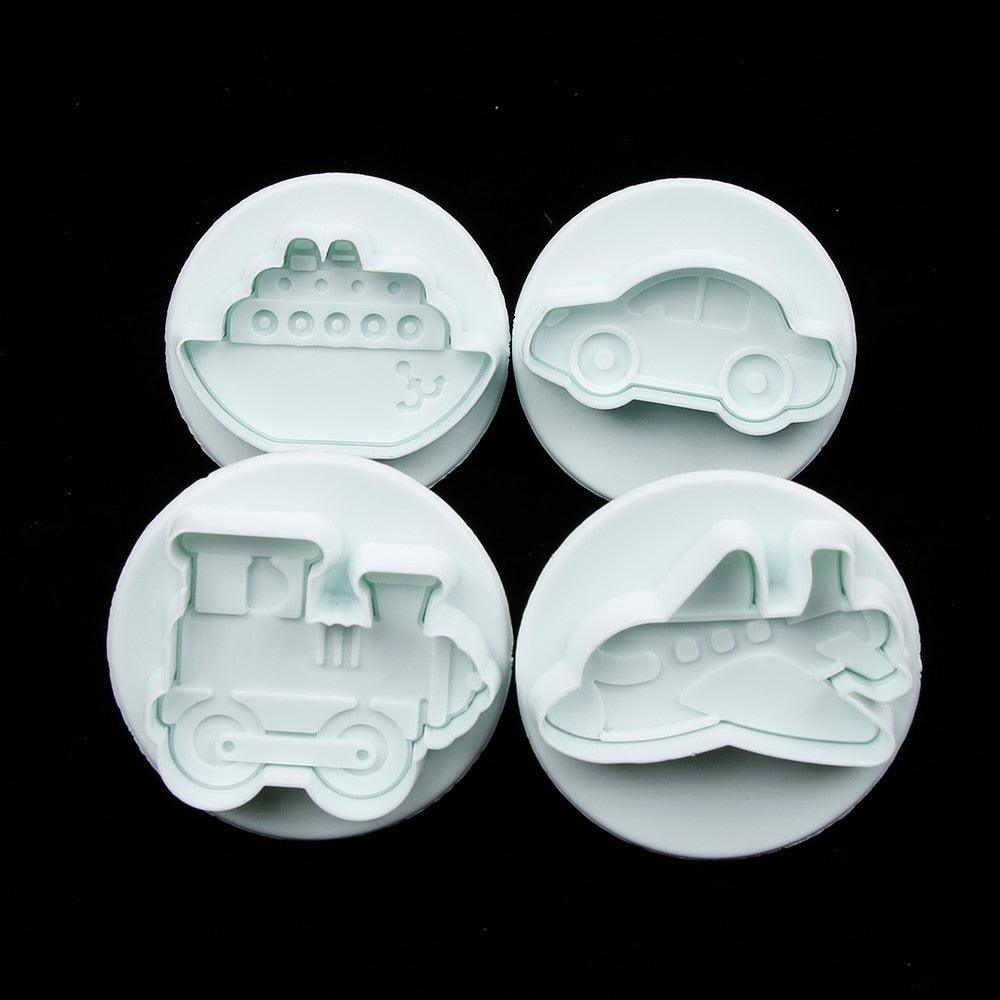 4Pcs/set candy makeup mirror Shape Fondant cutter plastic cake/cookie/buscuit cutter plunger mold - BAKEWARE : NEW ZEALAND