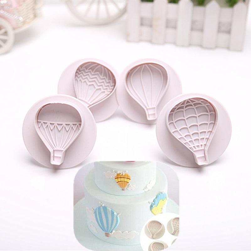 4pcs Balloon Plastic Cartoon Fondant Biscuit Cookie Cutter Cake Mold Fondant Mold Cake Decorating