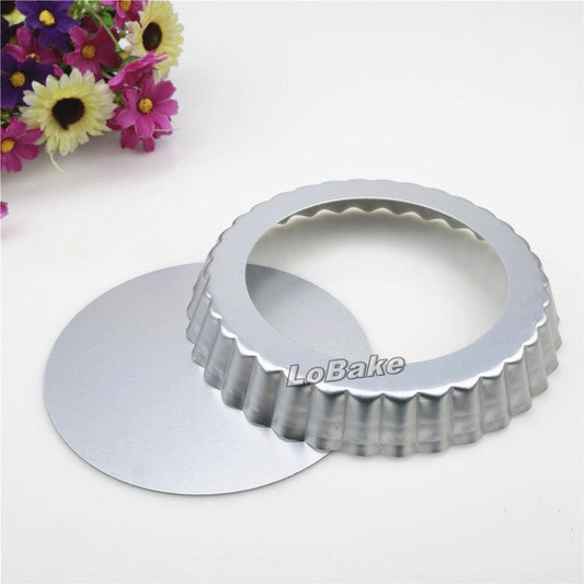 6 inches loose-bottom aluminium alloy round flower wavy side pie pan pizza stone pancake