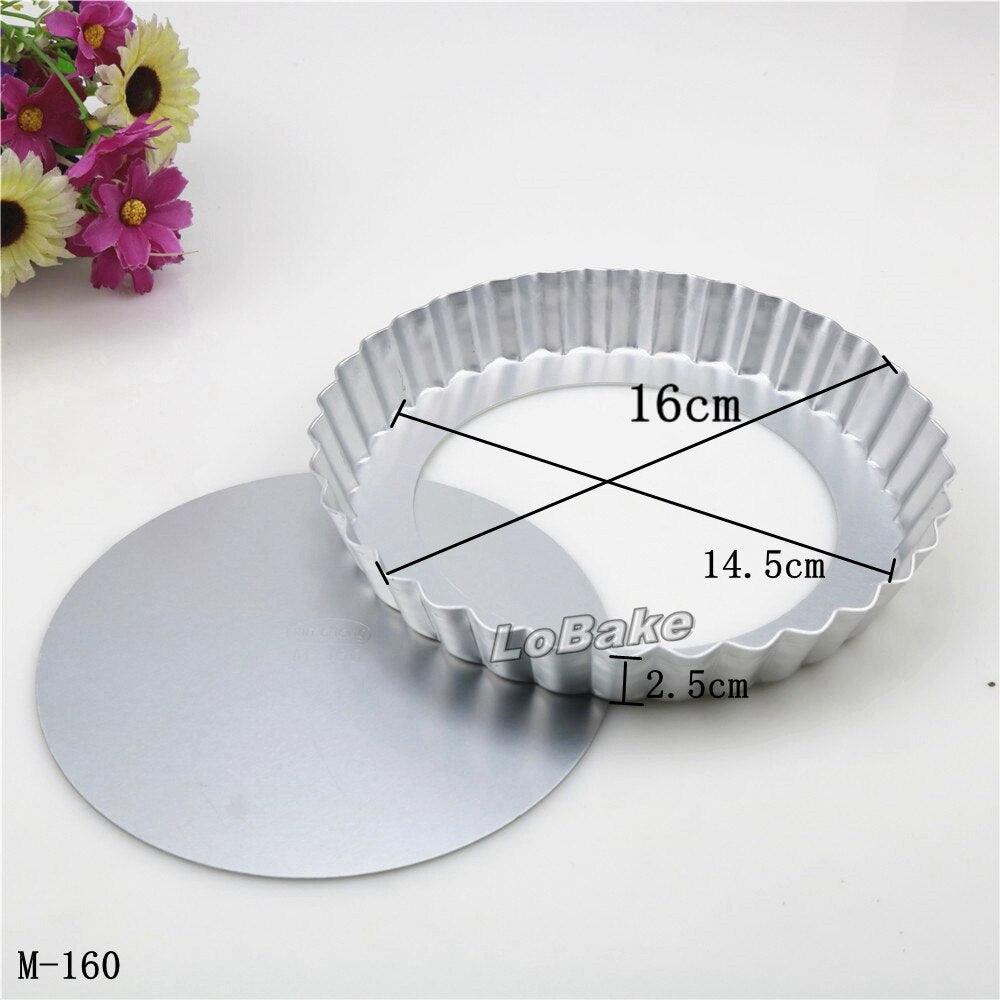 6 inches loose-bottom aluminium alloy round flower wavy side pie pan pizza stone pancake