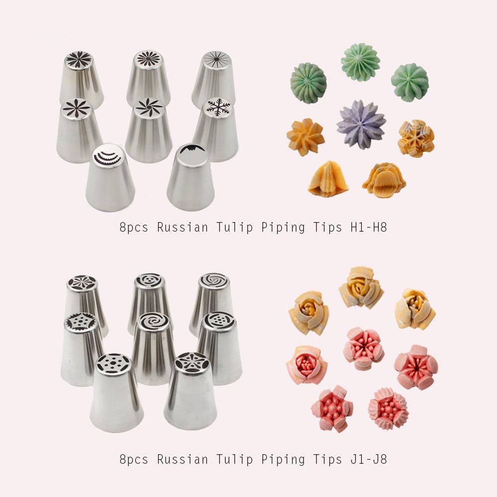 76PCS Stainless Steel Pastry Nozzles Set Icing Piping Tips Russian Korean Style Ball Shape Nozzle - BAKEWARE : NEW ZEALAND