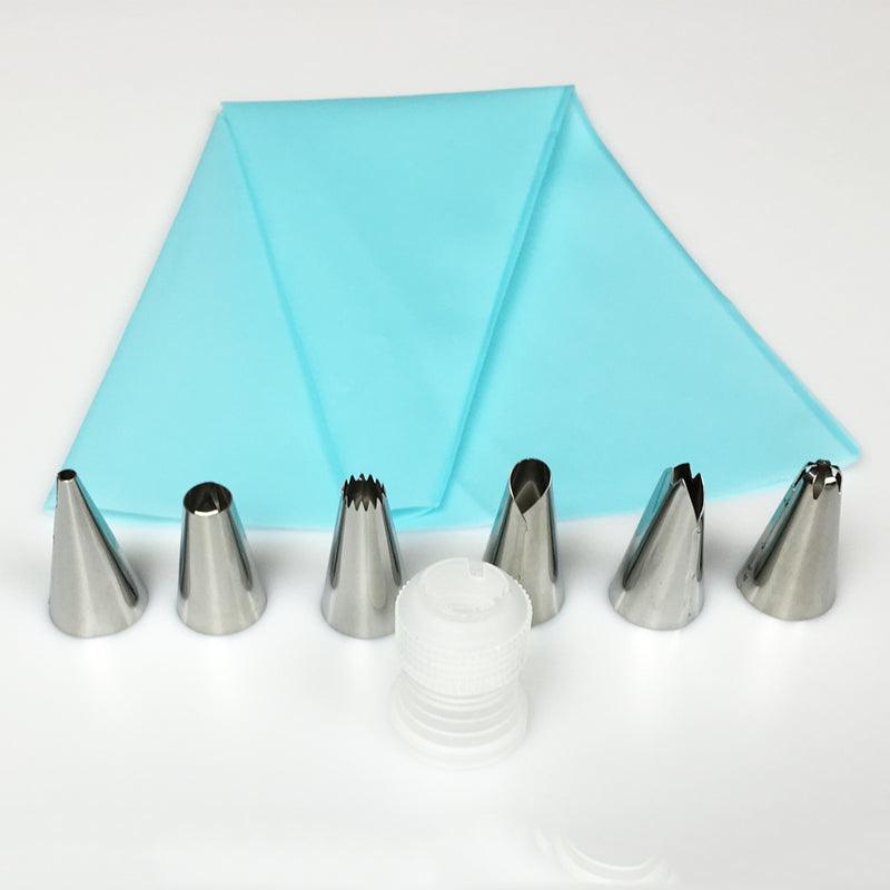 8 PCS/Set Silicone Kitchen Accessories Icing Piping Cream Pastry Bag + 6 Stainless Steel Nozzle - BAKEWARE : NEW ZEALAND