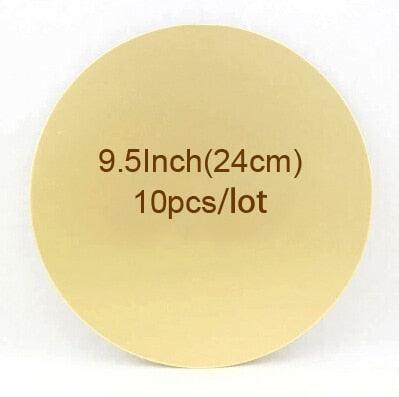 9.5Inch 24cm 10pcs/lot Gold Cake Circle Cardboard Base disposable Mousse Paper Cake Tray Free - BAKEWARE : NEW ZEALAND