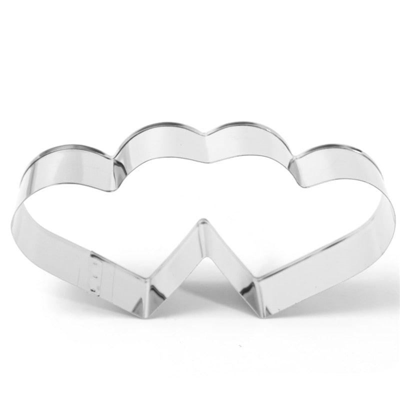 Aomily Lovely Double Heart Cookies Cutter Sweet Love Cake Pastry DIY Mould Baking Tools Stainless - BAKEWARE : NEW ZEALAND