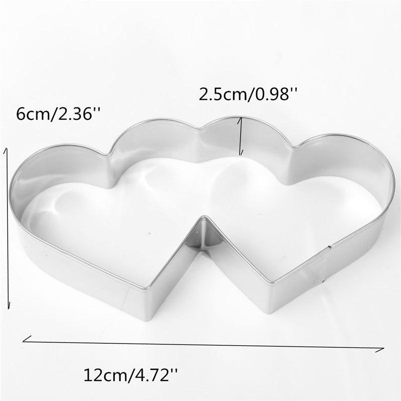 Aomily Lovely Double Heart Cookies Cutter Sweet Love Cake Pastry DIY Mould Baking Tools Stainless - BAKEWARE : NEW ZEALAND