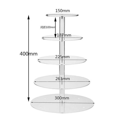 Clear 3/4/5 Tier Acrylic Wedding Cake Stand Crystal Cup Cake Display Shelf Cupcake Holder Plate Birthday Party Decoration Stands