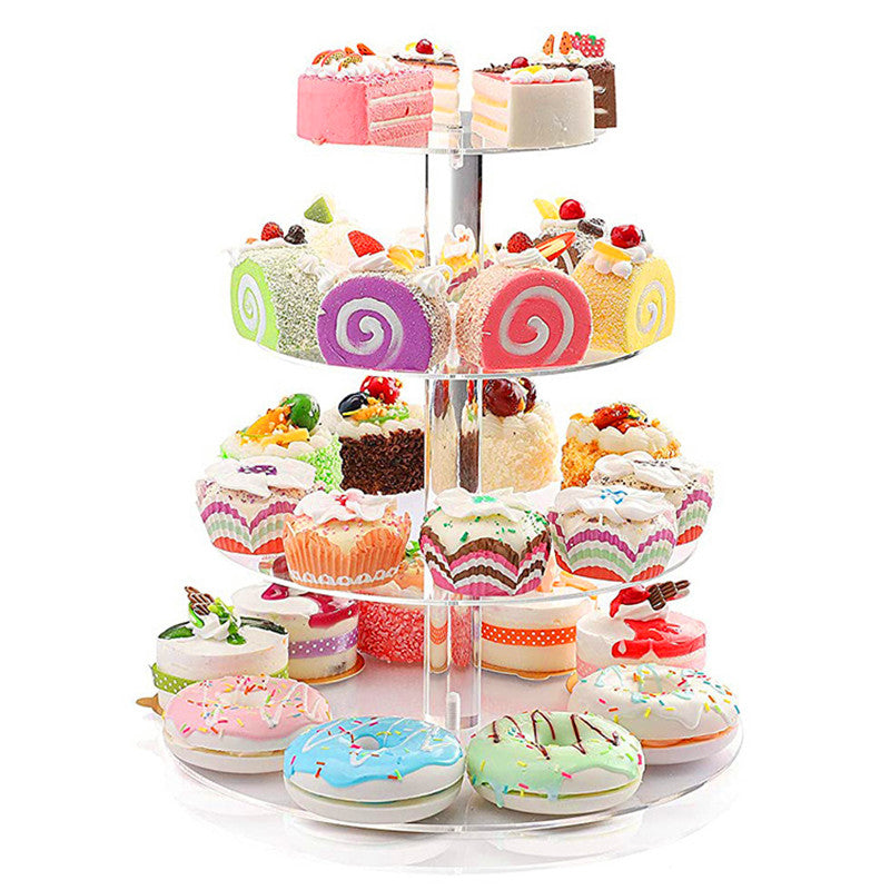 Clear 3/4/5 Tier Acrylic Wedding Cake Stand Crystal Cup Cake Display Shelf Cupcake Holder Plate Birthday Party Decoration Stands