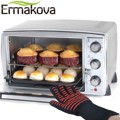 ERMAKOVA BBQ Gloves Heat Resistant Grill Gloves Non-slip Silicone Coated Pot Holders Oven Mitts - BAKEWARE : NEW ZEALAND