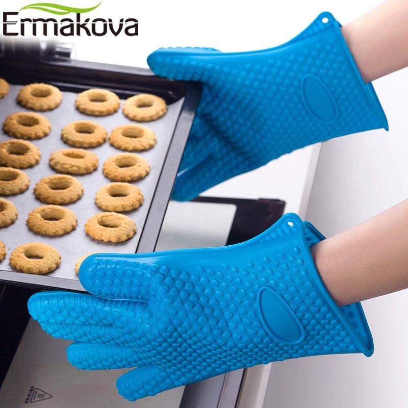 ERMAKOVA Thickening Silicone Glove BBQ Grill Glove Oven Mitts Barbecue Oven Baking Glove Pinch Mitts - BAKEWARE : NEW ZEALAND