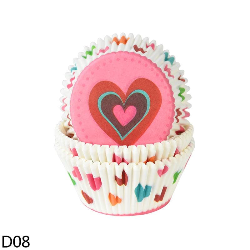 100Pcs Paper Muffin Cup Box Cupcake Liner DIY Birthday Wedding Christmas Home Party Baking Dessert