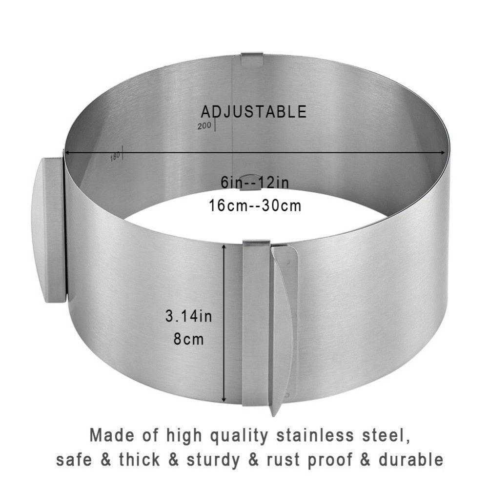 1PCS Adjustable Cake Mold Stainless Steel Round Shape Mousse Cake Mould Pastry Ring Mold 16-30cm