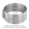 1PCS Adjustable Cake Mold Stainless Steel Round Shape Mousse Cake Mould Pastry Ring Mold 16-30cm