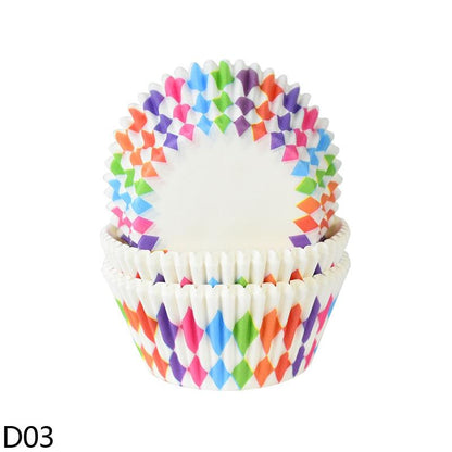 100Pcs Paper Muffin Cup Box Cupcake Liner DIY Birthday Wedding Christmas Home Party Baking Dessert