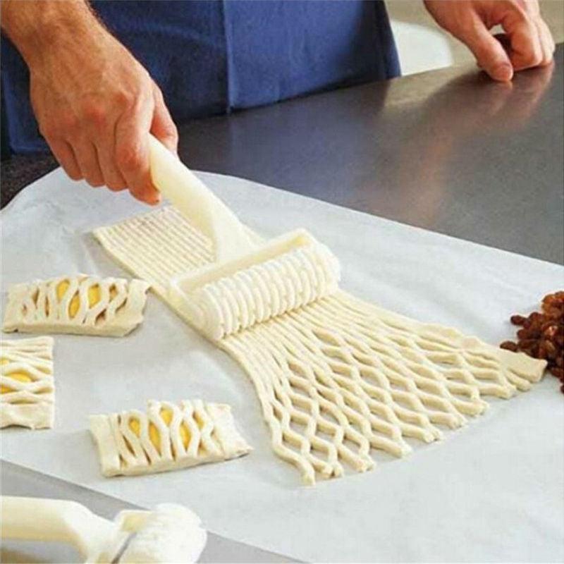 Reusable Dough Lattice Roller Cutter Pull for Pizza Pastry Cutter Pie Craft Net Wheel Knife Baking Tool - BAKEWARE : NEW ZEALAND