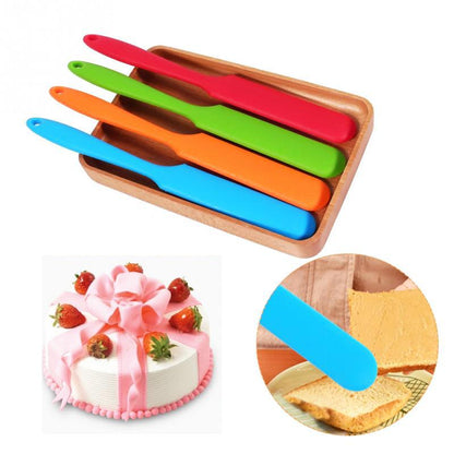 1PC Portable Long Handle Silicone Spatula Cake Cream Mixer Baking Batter Scraper Pastry Tools