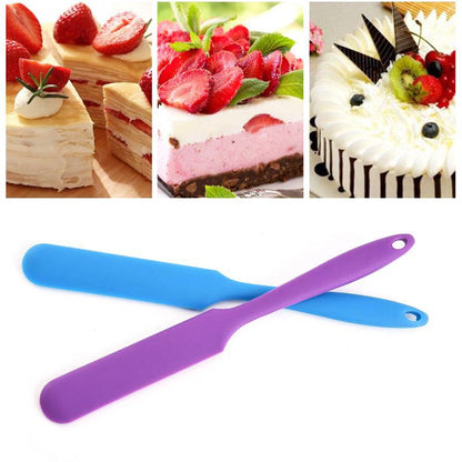 1PC Portable Long Handle Silicone Spatula Cake Cream Mixer Baking Batter Scraper Pastry Tools