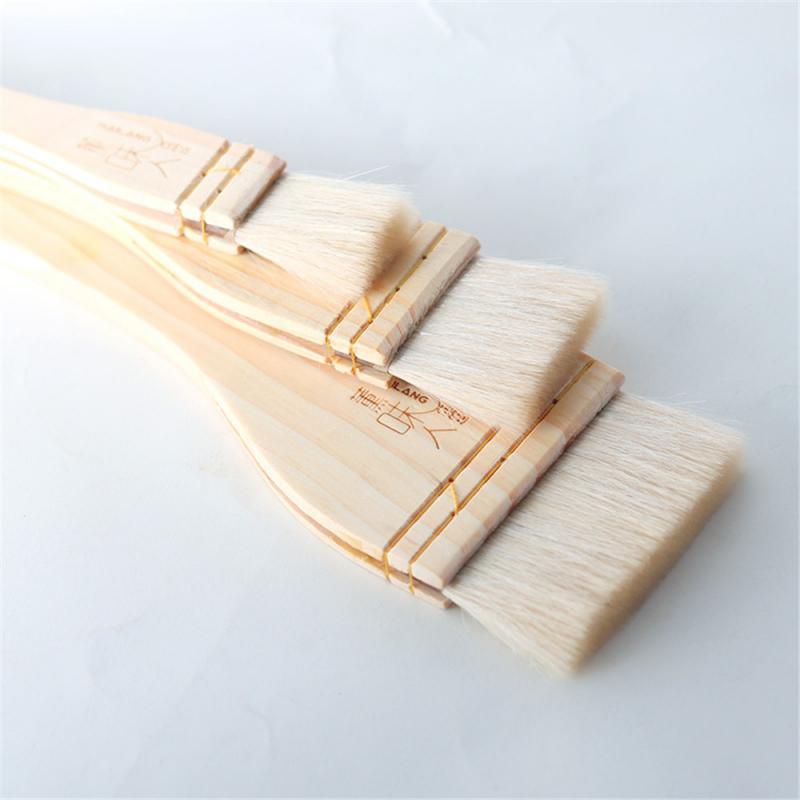 Household Kitchen Brush Barbecue Oil Brush Wooden Handle Wool Flat Mooncake Pastry Baking Brush