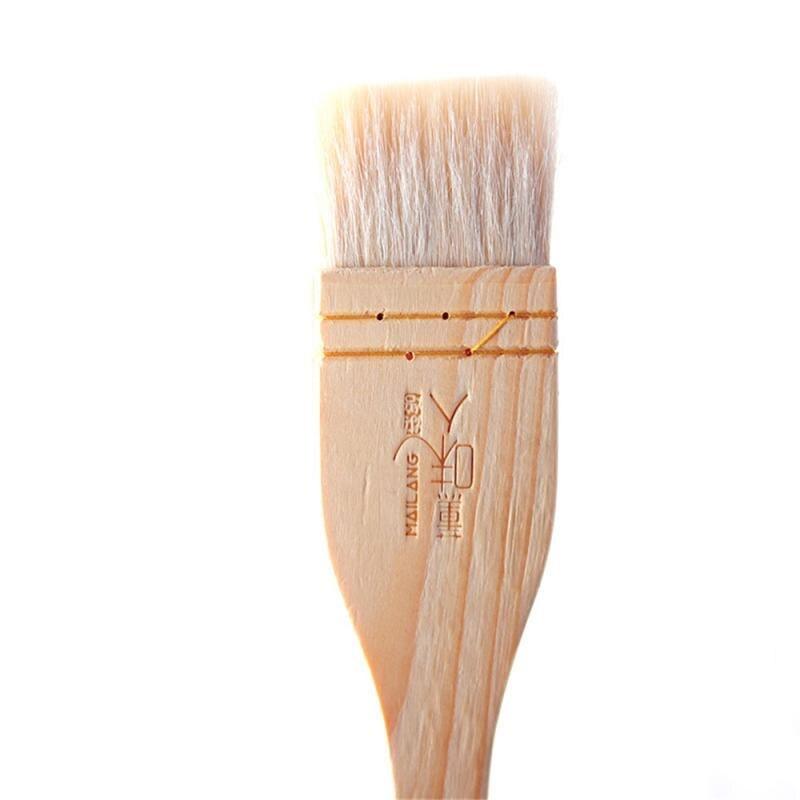 Household Kitchen Brush Barbecue Oil Brush Wooden Handle Wool Flat Mooncake Pastry Baking Brush