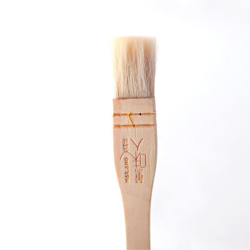 Household Kitchen Brush Barbecue Oil Brush Wooden Handle Wool Flat Mooncake Pastry Baking Brush