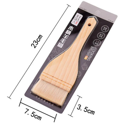 Household Kitchen Brush Barbecue Oil Brush Wooden Handle Wool Flat Mooncake Pastry Baking Brush