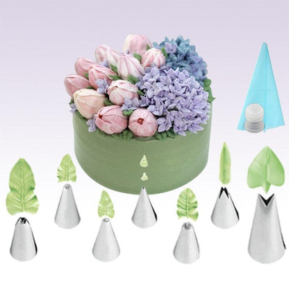 Icing Piping Nozzles Leaves Piping Tips 9 Pcs/Set Cake Accessories Stainless Steel For