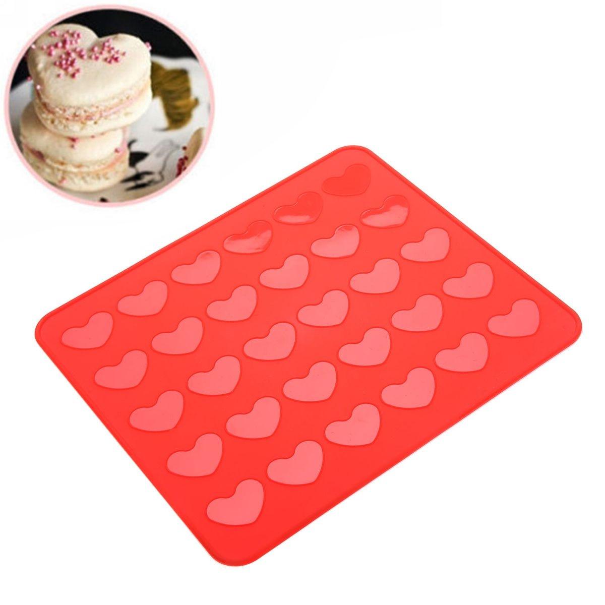 JX-LCLYL Reusable Silicone Heart Shaped Macaron Mat Pastry Sheet Muffin Tray Baking Mold - BAKEWARE : NEW ZEALAND