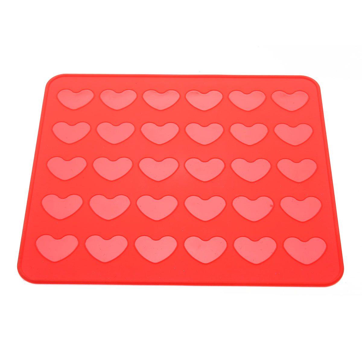 JX-LCLYL Reusable Silicone Heart Shaped Macaron Mat Pastry Sheet Muffin Tray Baking Mold - BAKEWARE : NEW ZEALAND